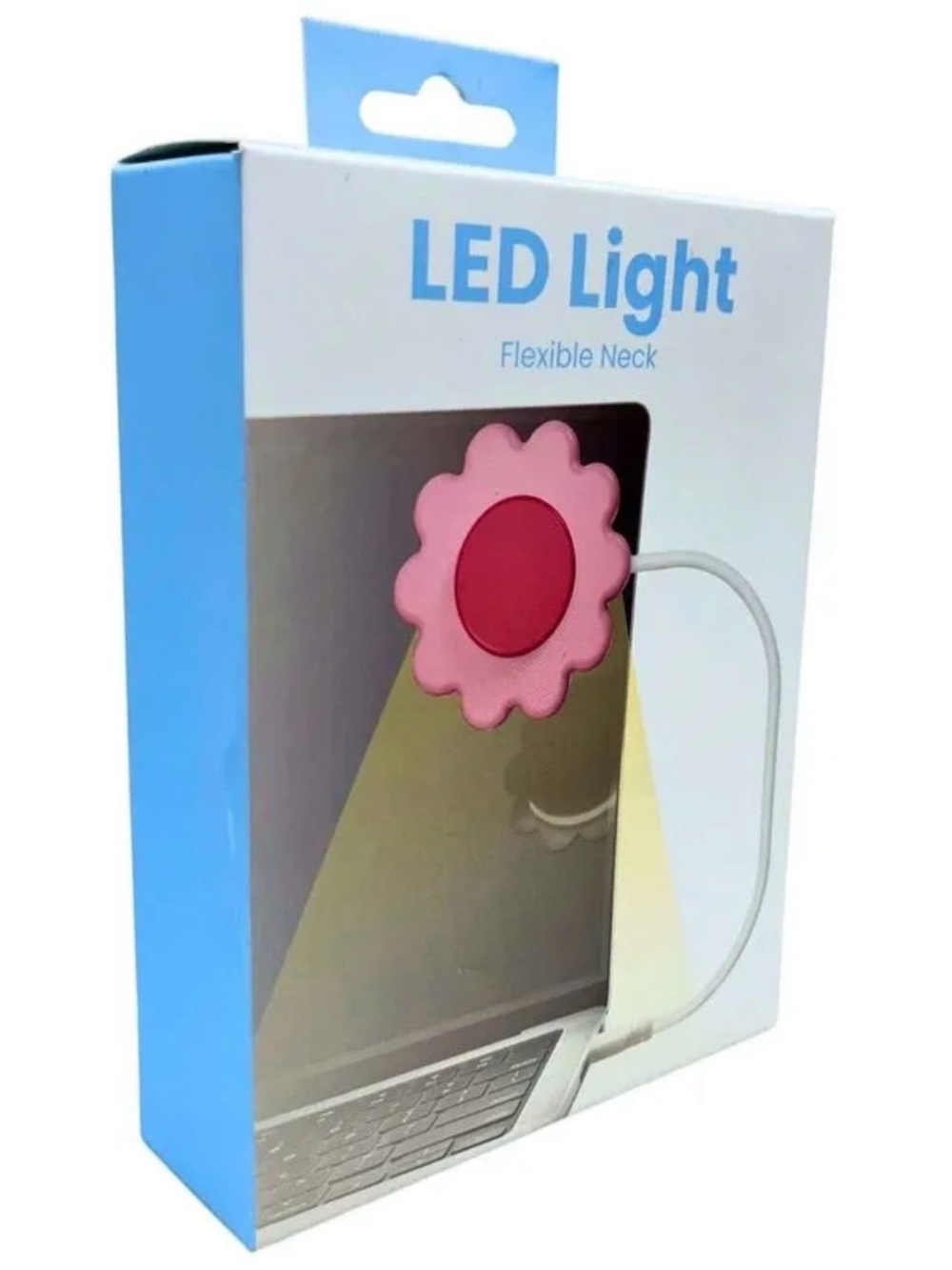 Pink Flower Clip-On LED Reading Light with Flexible Neck